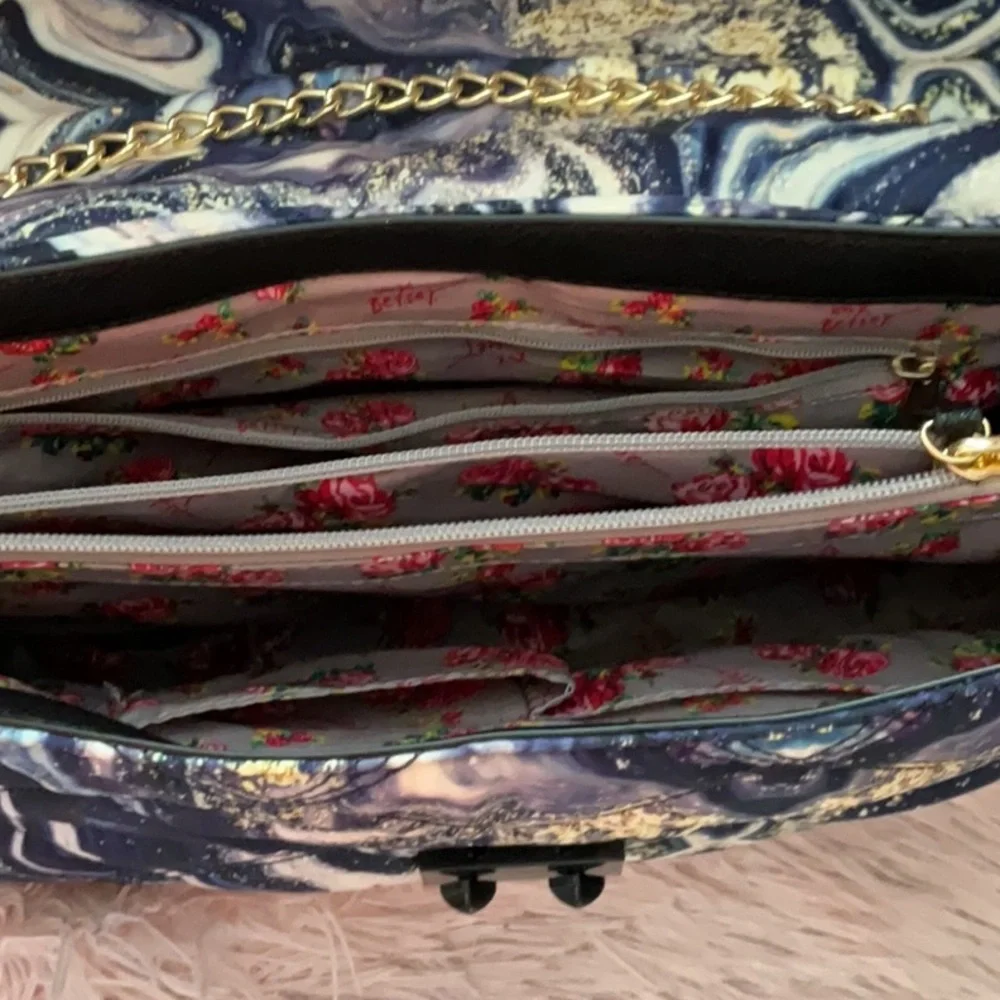 Betsy Johnson Brand Elegant Multicolor Quilted Shoulder Bag